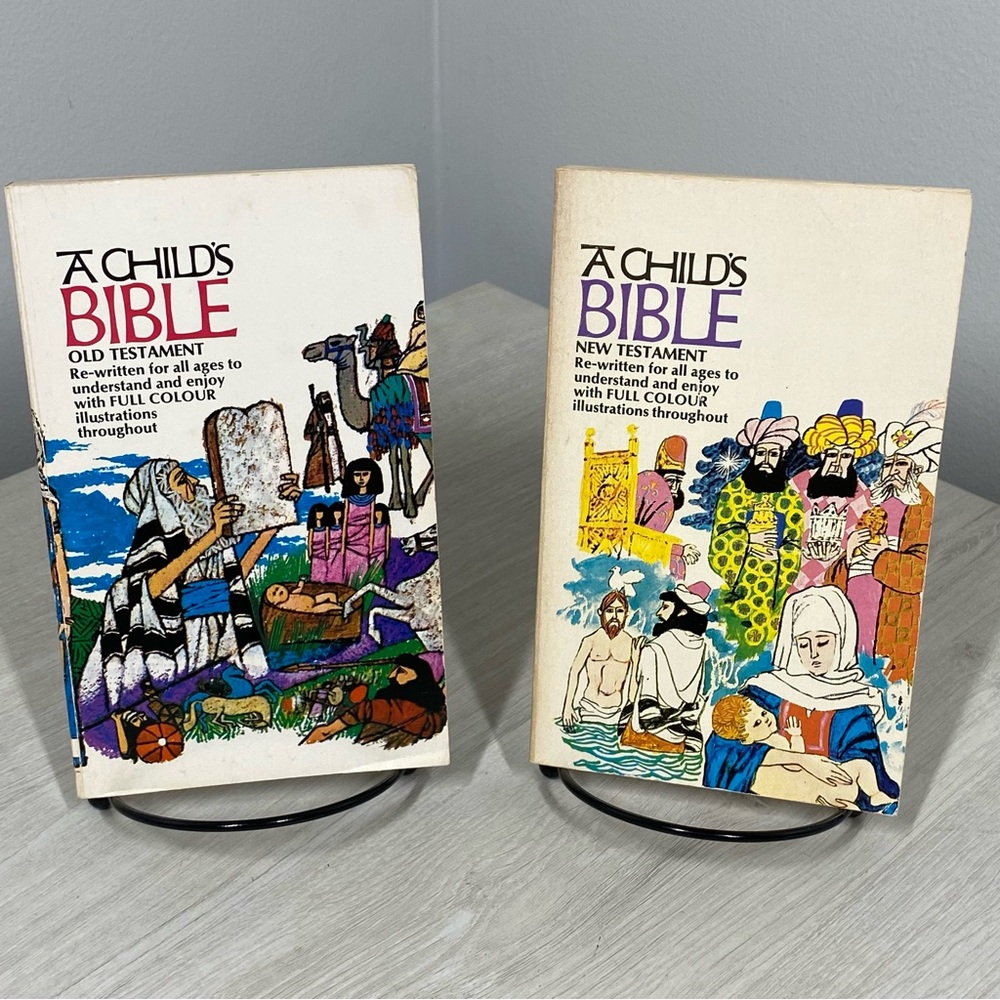 A Child’s Bible Set – Old & New Testament – Paulist Press – Vintage PB – Good